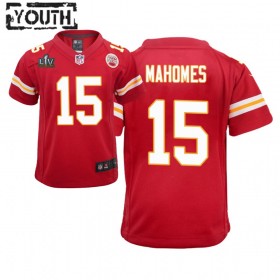 Kansas City Chiefs Tröjor Patrick Mahomes 15 Nike Röd 2021 Super Bowl LV - Barn